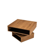 Stolik kawowy O-01, obrotowy, kwadratowy, z półkami, SIUDY