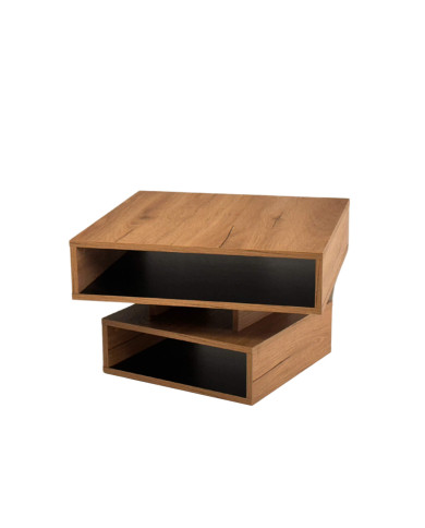 Stolik kawowy O-01, obrotowy, kwadratowy, z półkami, SIUDY