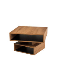 Stolik kawowy O-01, obrotowy, kwadratowy, z półkami, SIUDY