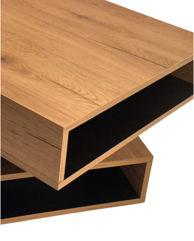 Stolik kawowy O-01, obrotowy, kwadratowy, z półkami, SIUDY