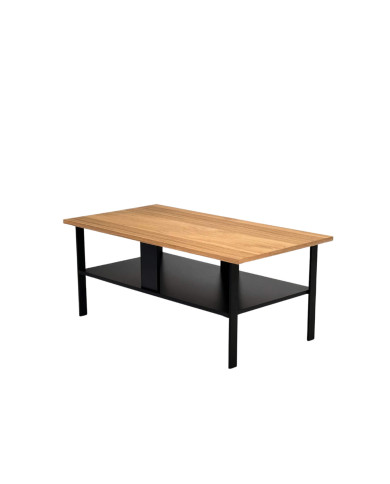 Stolik kawowy C-16, prostokątny z półką, okleina dębowa olejowana, SIUDY