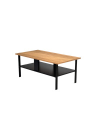 Stolik kawowy C-16, prostokątny z półką, okleina dębowa olejowana, SIUDY