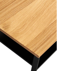 Stolik kawowy C-16, prostokątny z półką, okleina dębowa olejowana, SIUDY