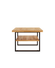 Stolik kawowy DE-10, prostokątny z półką, dąb lity olejowany, SIUDY