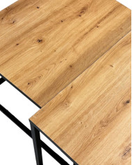 Stoliki kawowe Loft C-18 CZ, zestaw 2 kwadratowych stolików z czarnym obrzeżem, SIUDY