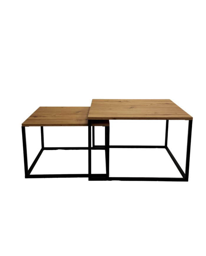 Stoliki kawowe Loft C-18, zestaw 2 kwadratowych stolików, SIUDY