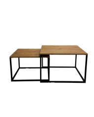 Stoliki kawowe Loft C-18, zestaw 2 kwadratowych stolików, SIUDY