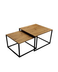 Stoliki kawowe Loft C-18, zestaw 2 kwadratowych stolików, SIUDY