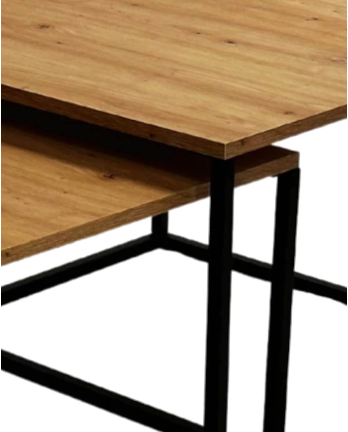 Stoliki kawowe Loft C-18, zestaw 2 kwadratowych stolików, SIUDY