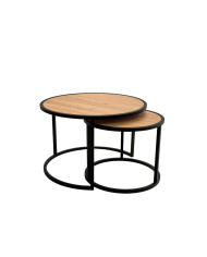 Stoliki kawowe Loft C-03, zestaw 2 okrągłych stolików, SIUDY