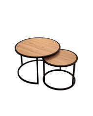 Stoliki kawowe Loft C-03, zestaw 2 okrągłych stolików, SIUDY