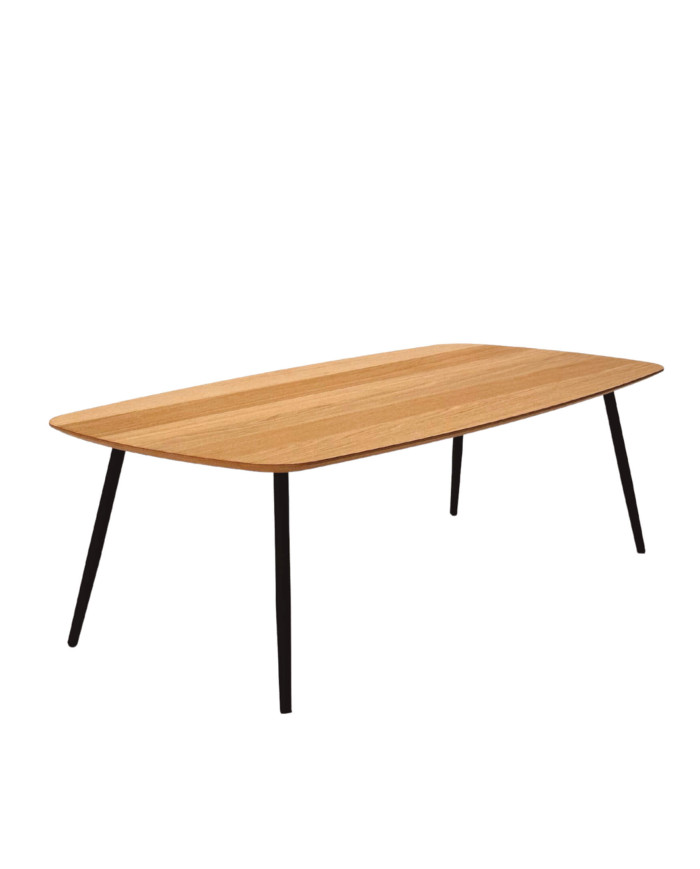 Stolik kawowy Geometric C-10 niski, prostokątny, zaoblony, okleina naturalna dębowa, SIUDY