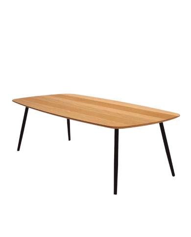 Stolik kawowy Geometric C-10 niski, prostokątny, zaoblony, okleina naturalna dębowa, SIUDY