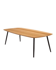 Stolik kawowy Geometric C-10 niski, prostokątny, zaoblony, okleina naturalna dębowa, SIUDY