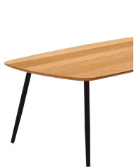 Stolik kawowy Geometric C-10 niski, prostokątny, zaoblony, okleina naturalna dębowa, SIUDY