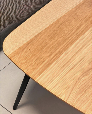 Stolik kawowy Geometric C-13 niski, kwadratowy, zaoblony, okleina naturalna dębowa, SIUDY