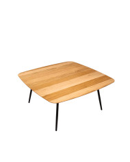 Stolik kawowy Geometric C-13 wysoki, kwadratowy, zaoblony, okleina naturalna dębowa, SIUDY