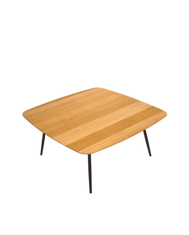 Stolik kawowy Geometric C-13 wysoki, kwadratowy, zaoblony, okleina naturalna dębowa, SIUDY