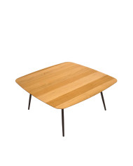 Stolik kawowy Geometric C-13 wysoki, kwadratowy, zaoblony, okleina naturalna dębowa, SIUDY