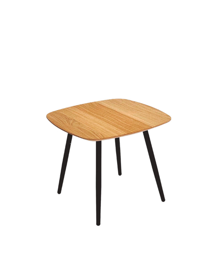 Stolik kawowy Geometric C-12/1 niski, kwadratowy, zaoblony, okleina naturalna dębowa, SIUDY