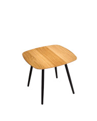Stolik kawowy Geometric C-12/1 niski, kwadratowy, zaoblony, okleina naturalna dębowa, SIUDY