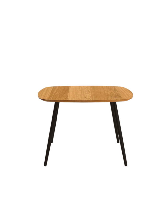 Stolik kawowy Geometric C-12/1 wysoki, kwadratowy, zaoblony, okleina naturalna dębowa, SIUDY