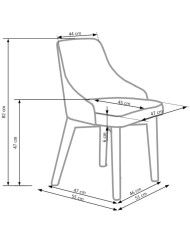 Krzesło Toledo 2 Dąb miodowy Solo252-8