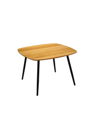 Stolik kawowy Geometric C-12/2 wysoki, kwadratowy, zaoblony, okleina naturalna dębowa, SIUDY