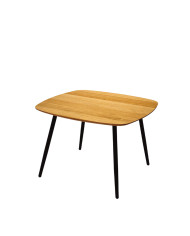 Stolik kawowy Geometric C-12/2 wysoki, kwadratowy, zaoblony, okleina naturalna dębowa, SIUDY