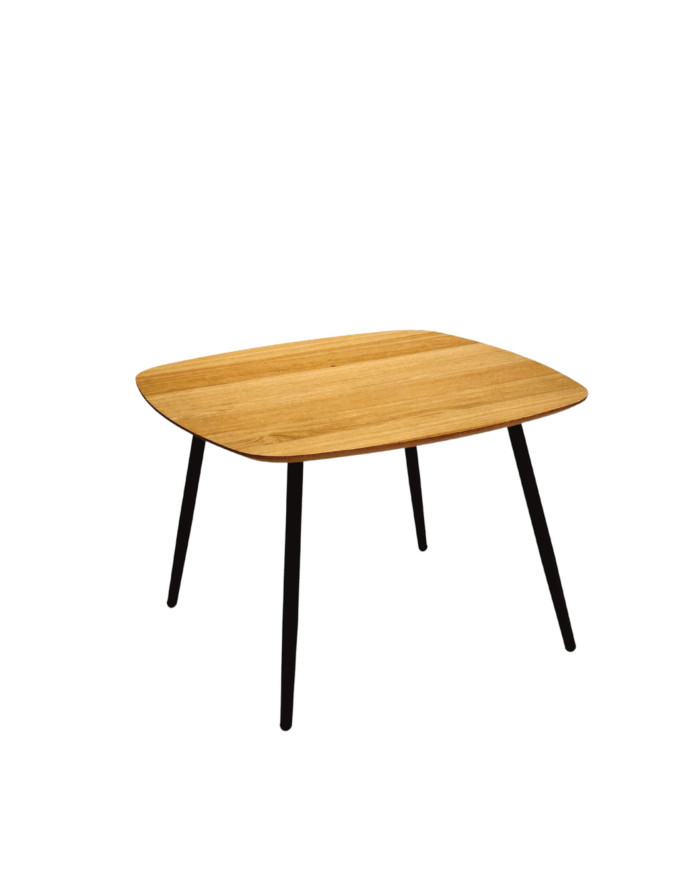 Stolik kawowy Geometric C-12/2 niski, kwadratowy, zaoblony, okleina naturalna dębowa, SIUDY