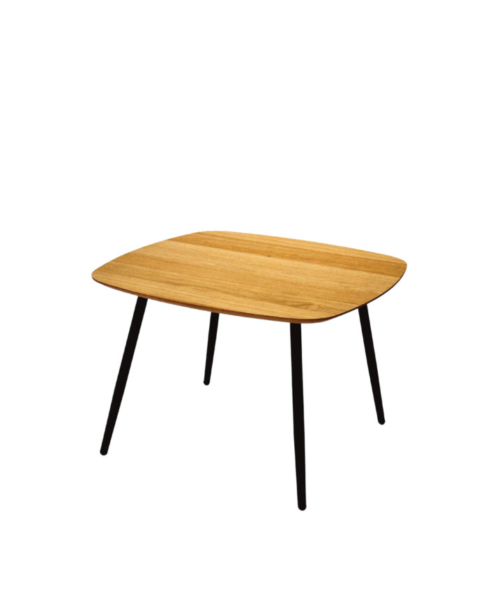 Stolik kawowy Geometric C-12/2 niski, kwadratowy, zaoblony, okleina naturalna dębowa, SIUDY