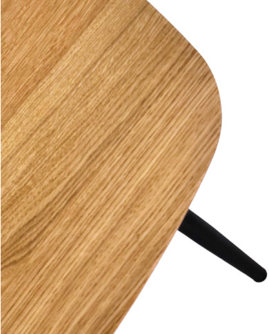 Stolik kawowy Geometric C-12/2 niski, kwadratowy, zaoblony, okleina naturalna dębowa, SIUDY