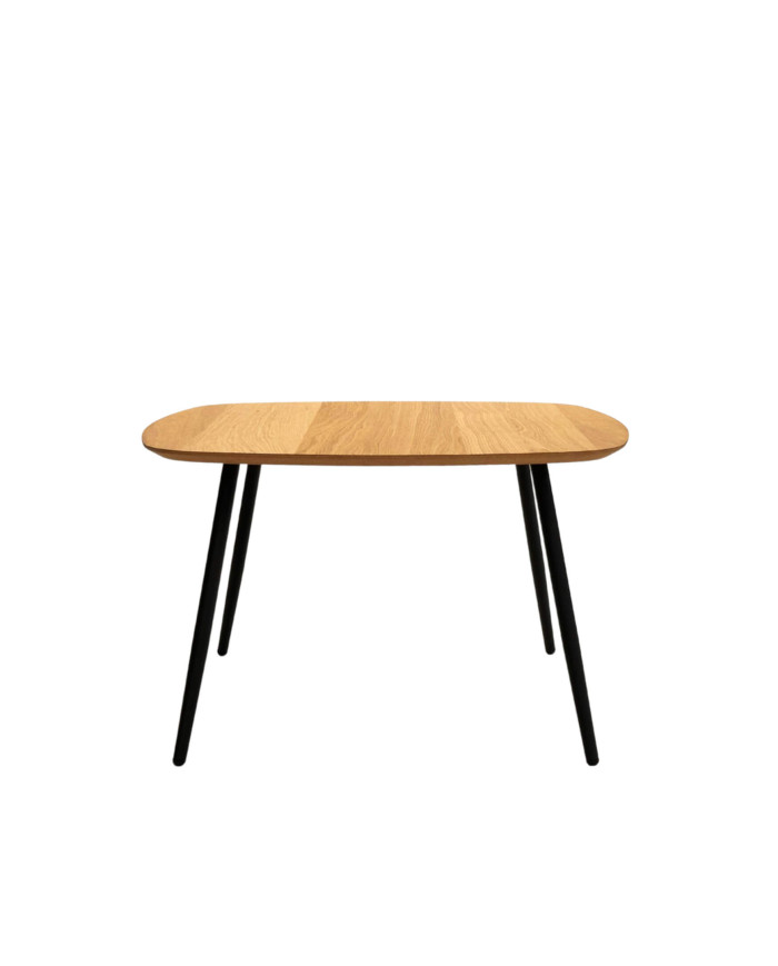 Stolik kawowy Geometric C-11 niski, kwadratowy, zaoblony, okleina naturalna dębowa, SIUDY