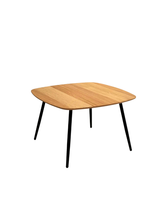 Stolik kawowy Geometric C-11 niski, kwadratowy, zaoblony, okleina naturalna dębowa, SIUDY