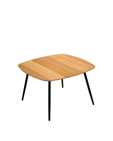 Stolik kawowy Geometric C-11 wysoki, kwadratowy, zaoblony, okleina naturalna dębowa, SIUDY