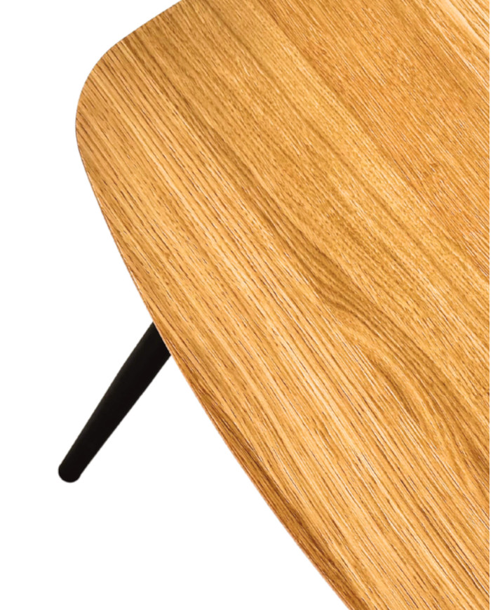 Stolik kawowy Geometric C-11 wysoki, kwadratowy, zaoblony, okleina naturalna dębowa, SIUDY