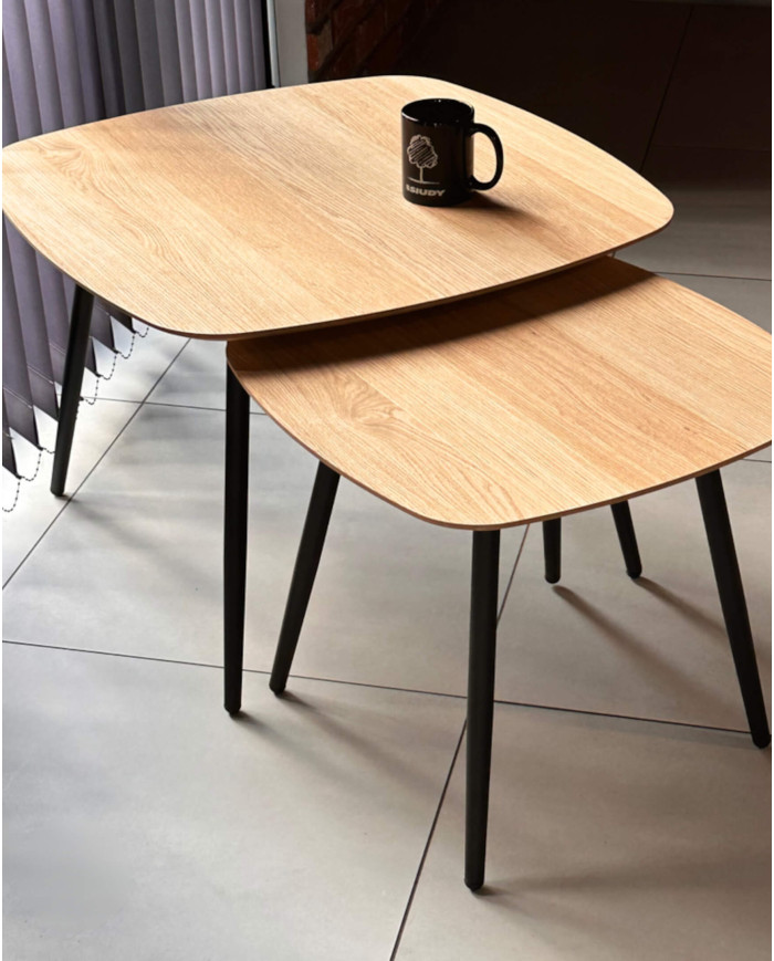 Stoliki kawowe Geometric C-12, zestaw 2 kwadratowych stolików, SIUDY