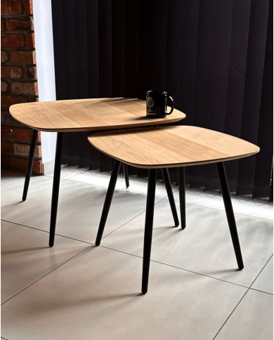 Stoliki kawowe Geometric C-12, zestaw 2 kwadratowych stolików, SIUDY