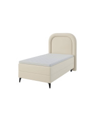 Łóżko kontynentalne Mela 80x200 cm, tapicerowane, materac, pojemnik, topper, LAVERTO