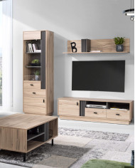 Witryna pojedyncza Allmo AL3, przeszklona, Dąb estana jasny/ Antracyt, MEBLAR