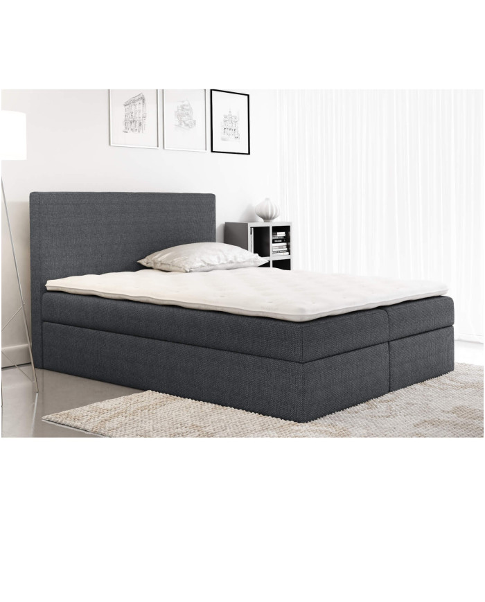 Łóżko kontynentalne Madera 120x200, tapicerowane, materac, topper-2
