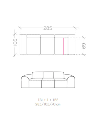Sofa Zeus 3, trzyosobowa, 1BL+1+1BP, Stagra
