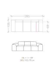Sofa Zeus 3, trzyosobowa, 1BL+1+1BP, Stagra