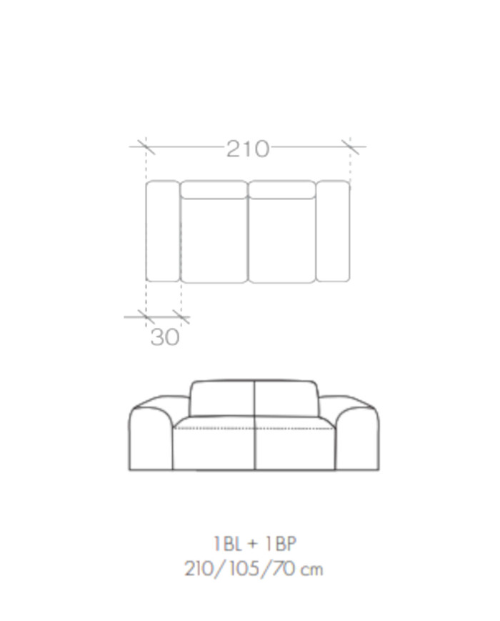 Sofa Zeus 2, dwuosobowa, 1BL+1BP, Stagra