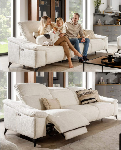 Sofa Gappa 3, regulowane zagłówki, 2 reclinery, 1BL REC+1+1BP REC, Stagra