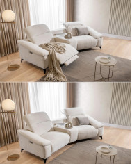 Sofa Gappa 2 Curve, regulowane zagłówki, 2 reclinery, 1BL REC+PANEL S+1BP REC, Stagra
