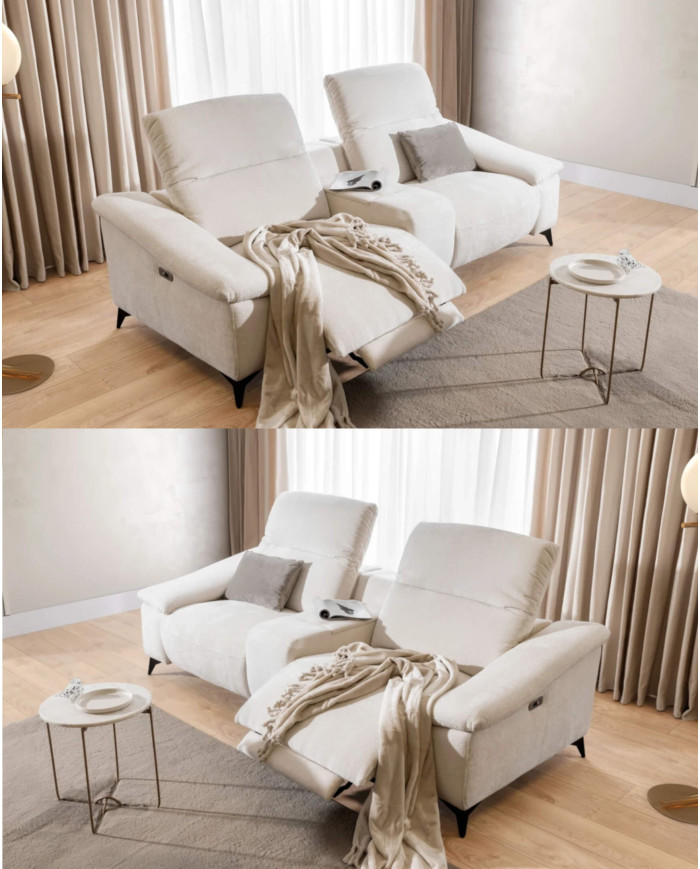 Sofa Gappa 2, regulowane zagłówki, 2 reclinery, 1BL REC+PANEL P+1BP REC, Stagra