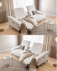 Sofa Gappa 2, regulowane zagłówki, 2 reclinery, 1BL REC+PANEL P+1BP REC, Stagra