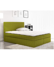 Łóżko kontynentalne Madera 140x200, tapicerowane, materac, topper-4