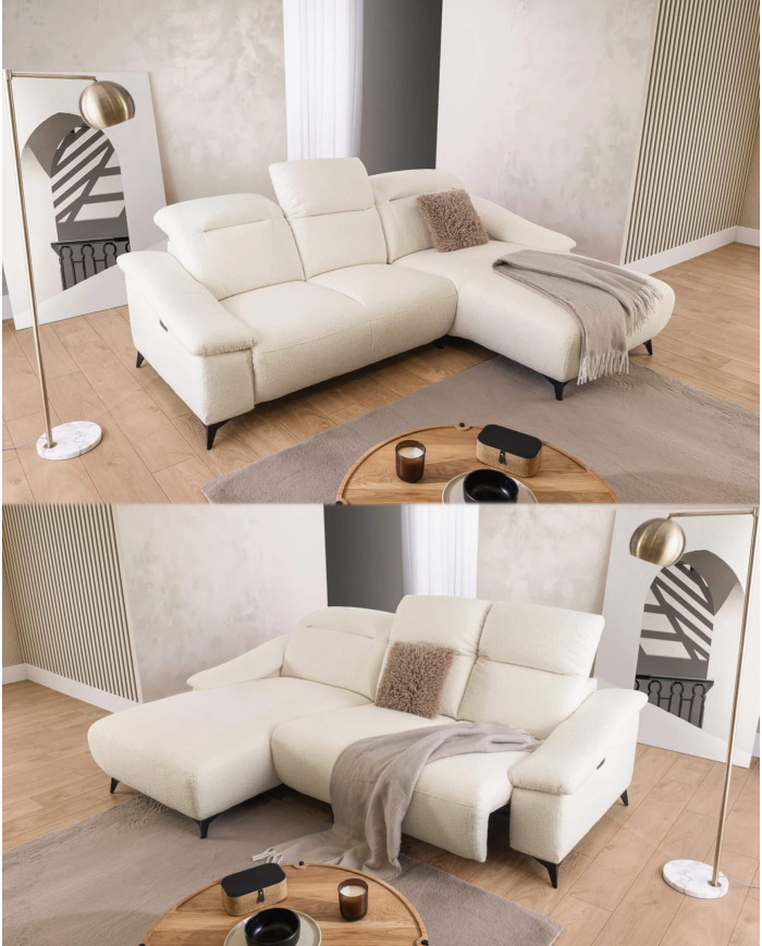 Narożnik Gappa 2FWB+OB, regulowane zagłówki, USB, elektryczny wysuw siedziska, Stagra